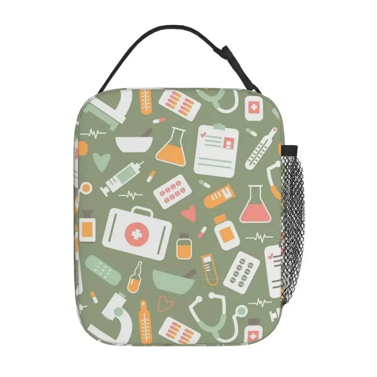 Food Storage With Compartments - Tas Makan Siang Terinsulasi Motif Perawat