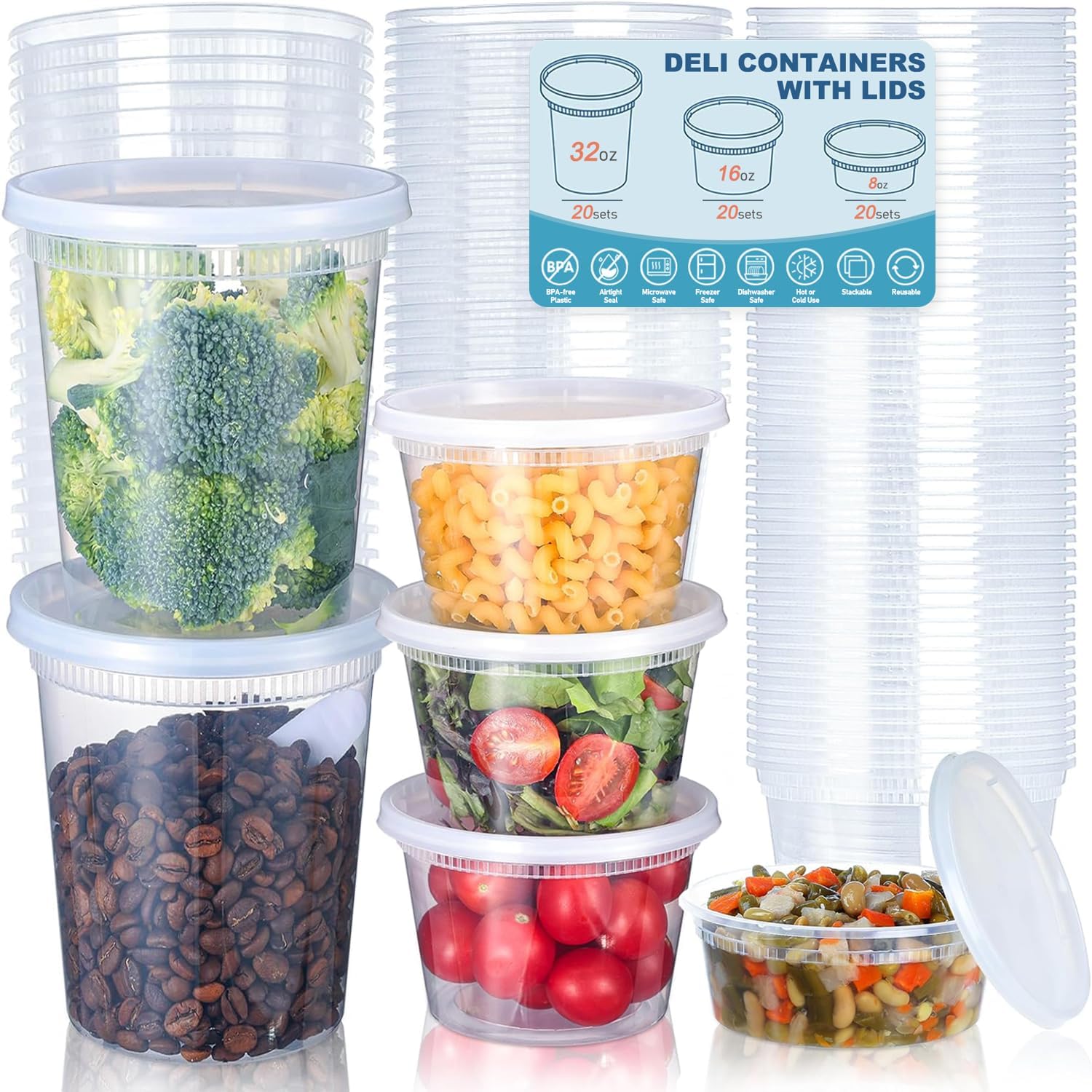 Food Storage Bowls - 24 buah wadah penyimpanan makanan Deli