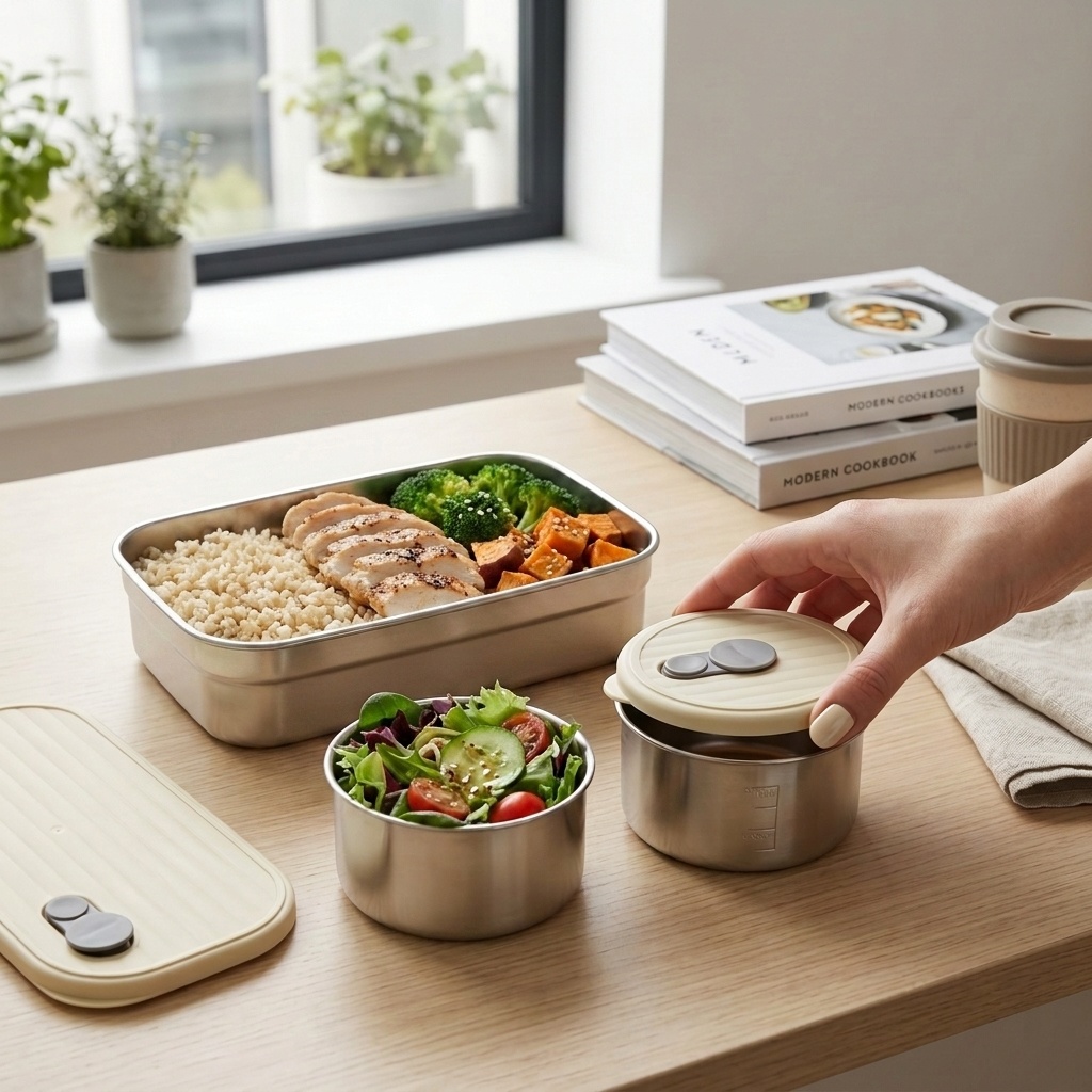 Food Storage With Compartments - Kotak Bento dari Baja Anti Karat