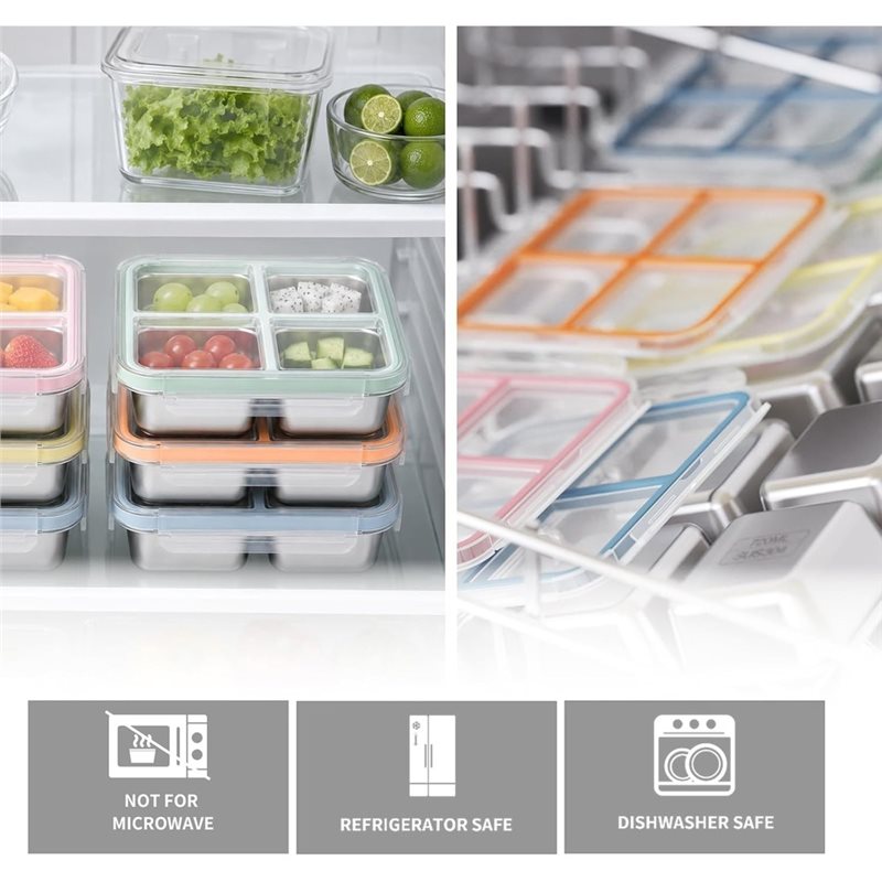 GIGI 4Pack Wadah Makanan Ringa - Food Storage With Compartments ulasan dan harga