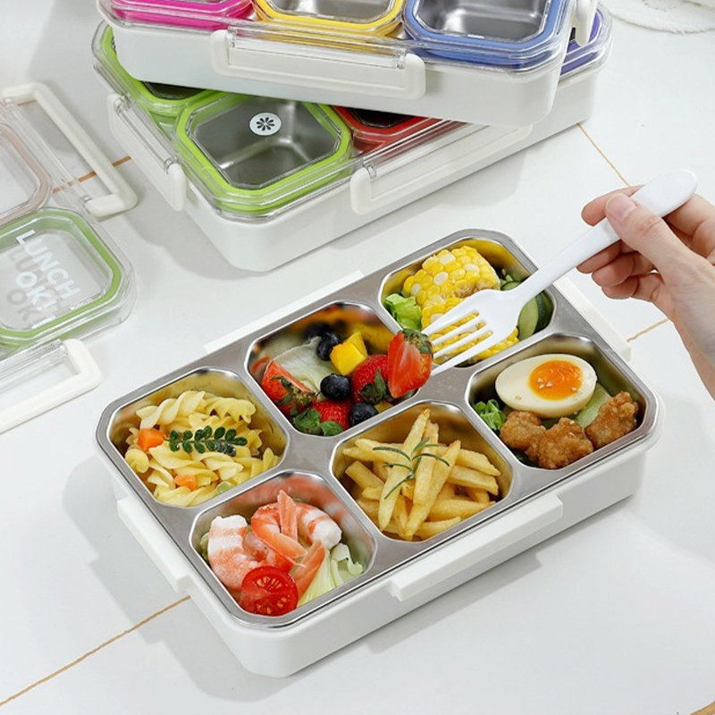 Kotak Makan Stainless Steel 6  - Food Storage With Compartments ulasan dan harga
