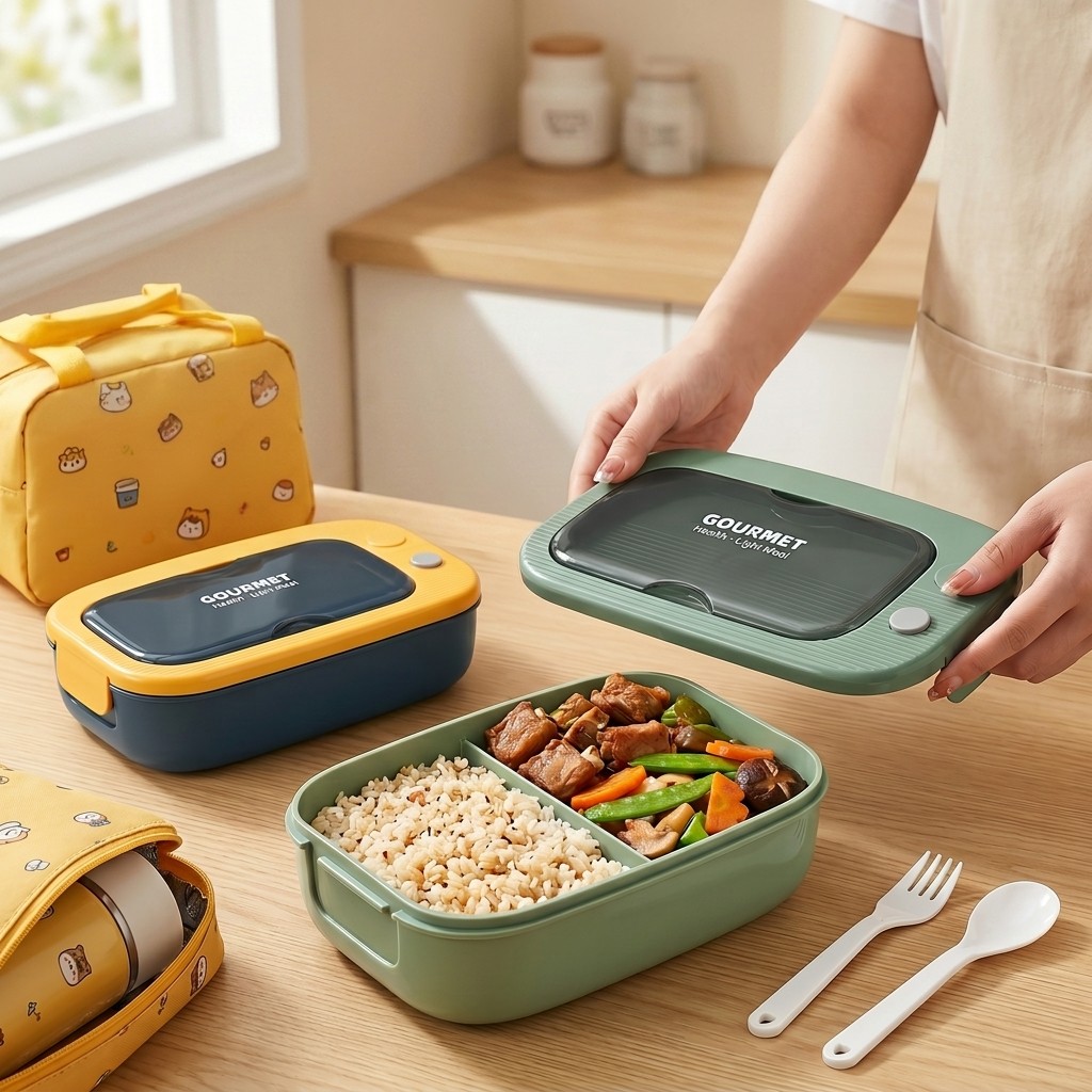 Kotak Bento Plastik untuk Micr - Food Storage With Compartments ulasan dan harga