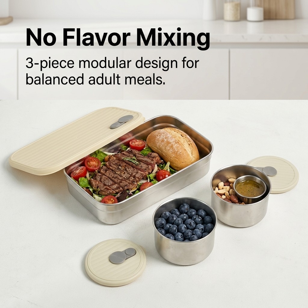 Kotak Bento dari Baja Anti Kar - Food Storage With Compartments ulasan dan harga