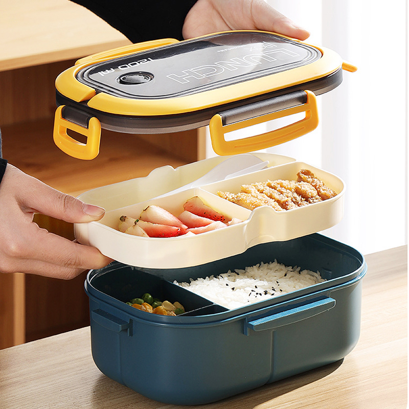 Kotak makan siang lapisan gand - Food Storage With Compartments ulasan dan harga