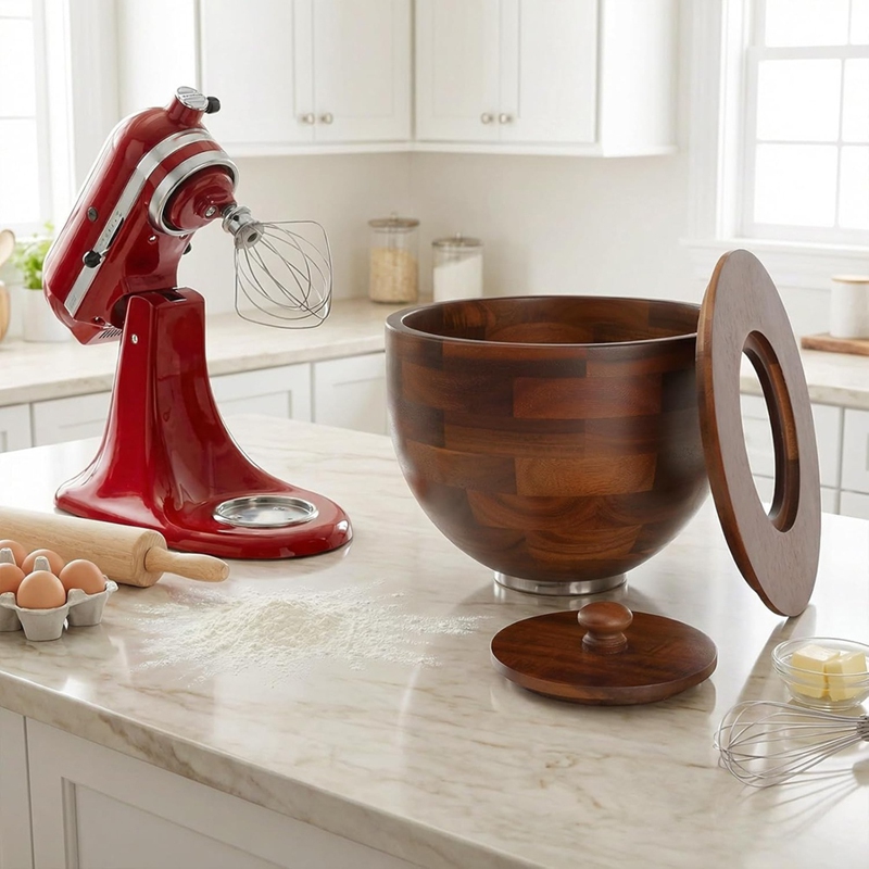 ◉ Mangkuk Pencampur Kayu untuk - Kitchenaid Mixer Hand Mixer ulasan dan harga